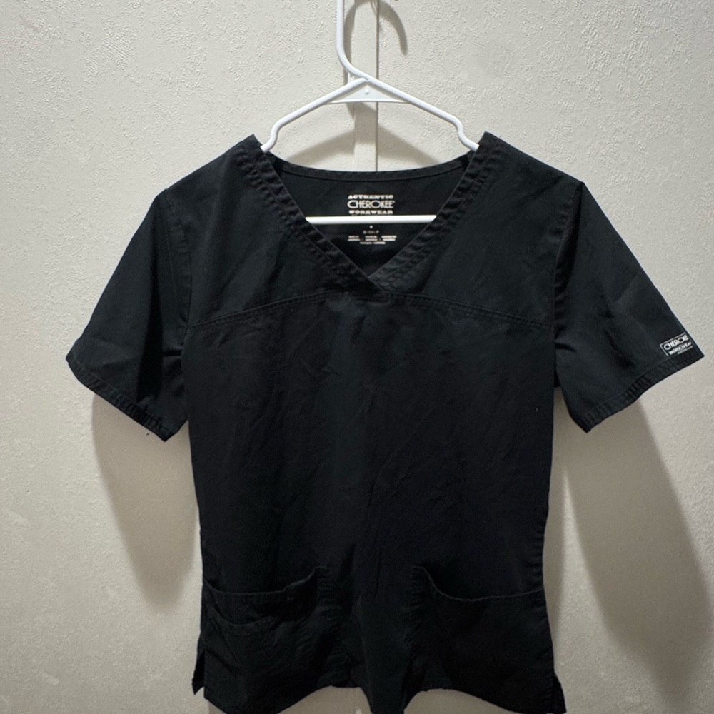 Black womens scrub top